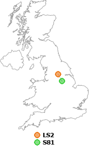 map showing distance between LS2 and S81