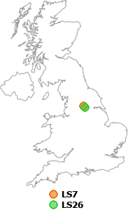 map showing distance between LS7 and LS26