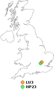 map showing distance between LU3 and HP23