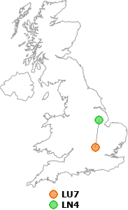 map showing distance between LU7 and LN4