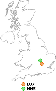 map showing distance between LU7 and NN5
