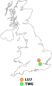 map showing distance between LU7 and TW6