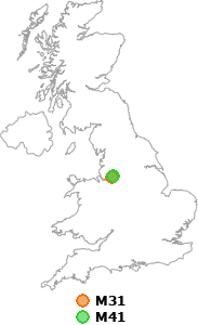 map showing distance between M31 and M41