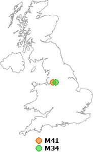 map showing distance between M41 and M34