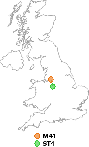 map showing distance between M41 and ST4
