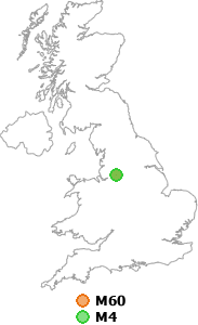 map showing distance between M60 and M4