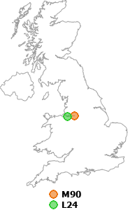 map showing distance between M90 and L24