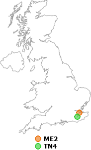 map showing distance between ME2 and TN4