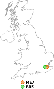 map showing distance between ME7 and BR5