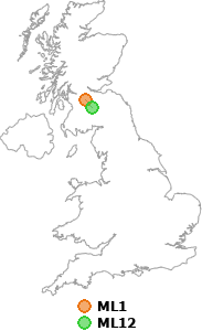 map showing distance between ML1 and ML12