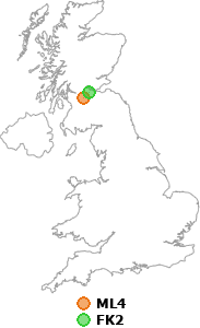 map showing distance between ML4 and FK2