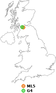 map showing distance between ML5 and G4