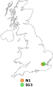 map showing distance between N1 and IG3