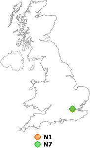 map showing distance between N1 and N7