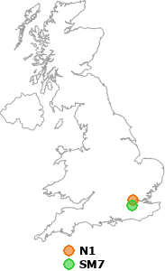 map showing distance between N1 and SM7