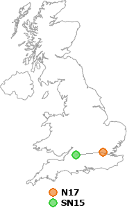 map showing distance between N17 and SN15