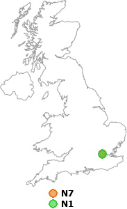 map showing distance between N7 and N1