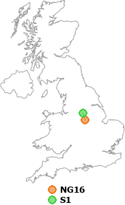 map showing distance between NG16 and S1