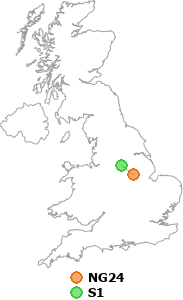map showing distance between NG24 and S1