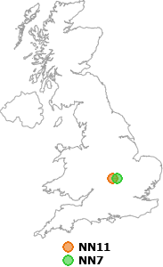 map showing distance between NN11 and NN7