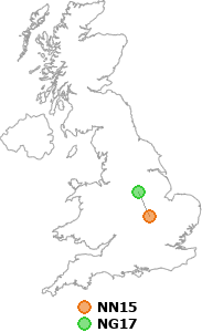 map showing distance between NN15 and NG17