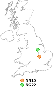 map showing distance between NN15 and NG22