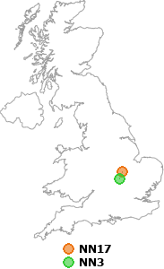 map showing distance between NN17 and NN3