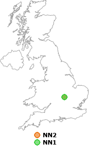 map showing distance between NN2 and NN1