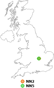 map showing distance between NN2 and NN5