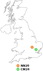 map showing distance between NN29 and CM24