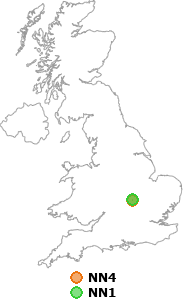 map showing distance between NN4 and NN1