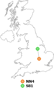 map showing distance between NN4 and S81