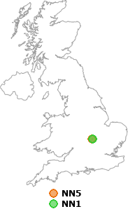 map showing distance between NN5 and NN1