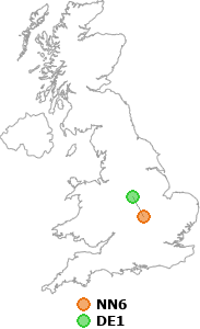 map showing distance between NN6 and DE1