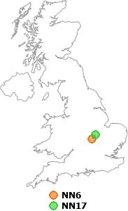 map showing distance between NN6 and NN17