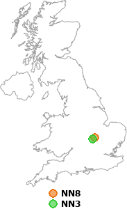 map showing distance between NN8 and NN3