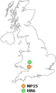 map showing distance between NP15 and HR6