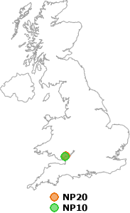 map showing distance between NP20 and NP10