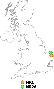map showing distance between NR1 and NR26