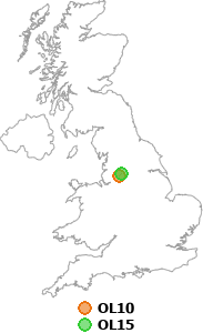 map showing distance between OL10 and OL15