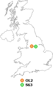 map showing distance between OL2 and S63