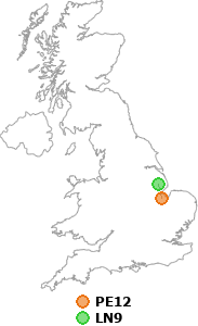 map showing distance between PE12 and LN9