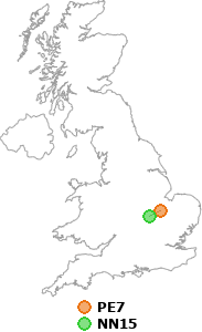 map showing distance between PE7 and NN15