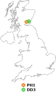 map showing distance between PH1 and DD3