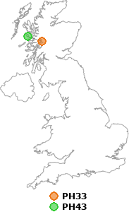 map showing distance between PH33 and PH43