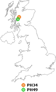 map showing distance between PH34 and PH49
