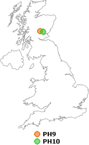 map showing distance between PH9 and PH10