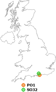 map showing distance between PO1 and SO32