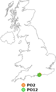 map showing distance between PO2 and PO12
