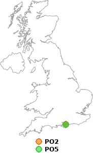 map showing distance between PO2 and PO5
